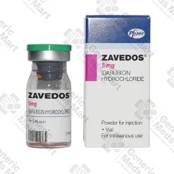 Zavedos 5 mg idarubicin injection vial – anthracycline chemotherapy for AML