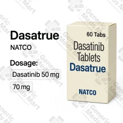 Dasatrue dasatinib հաբեր՝ փաթեթ (50 մգ կամ 70 մգ) — 60 հաբ՝ CML և Ph+ ALL բուժման համար