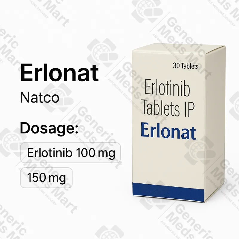 Erlonat Էրլոտինիբ (Erlotinib) հաբեր 100 մգ կամ 150 մգ (30 հաբ) փաթեթավորում EGFR մուտացիա-դրական NSCLC-ի համար
